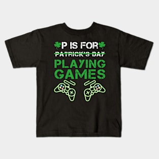 P is for playing games Kids T-Shirt